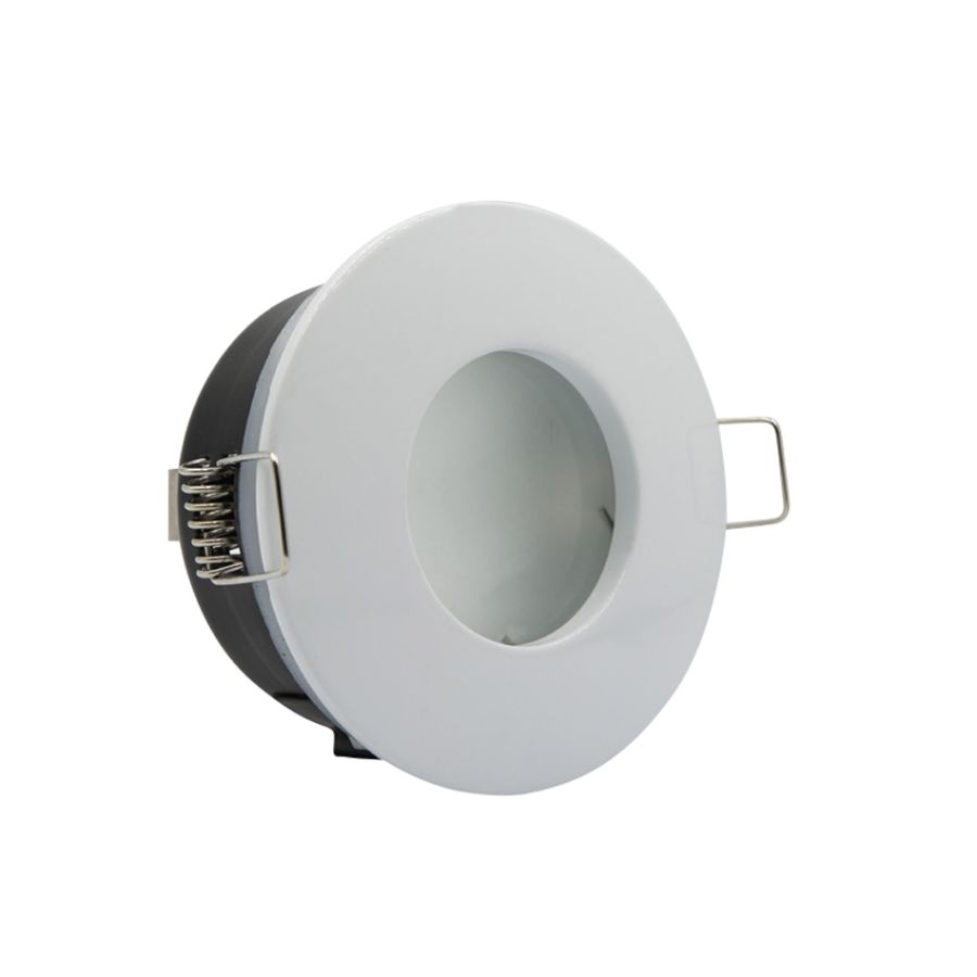 InLight Χωνευτό σποτ από λευκό μέταλλο 1XGU10 IP44 D:8cm Χ0008-WH
